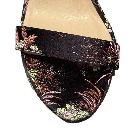 NWT Forever 21 Floral Embroidered Block  Heels Women's Size 10 Glam Black Purple - Picture 5 of 13